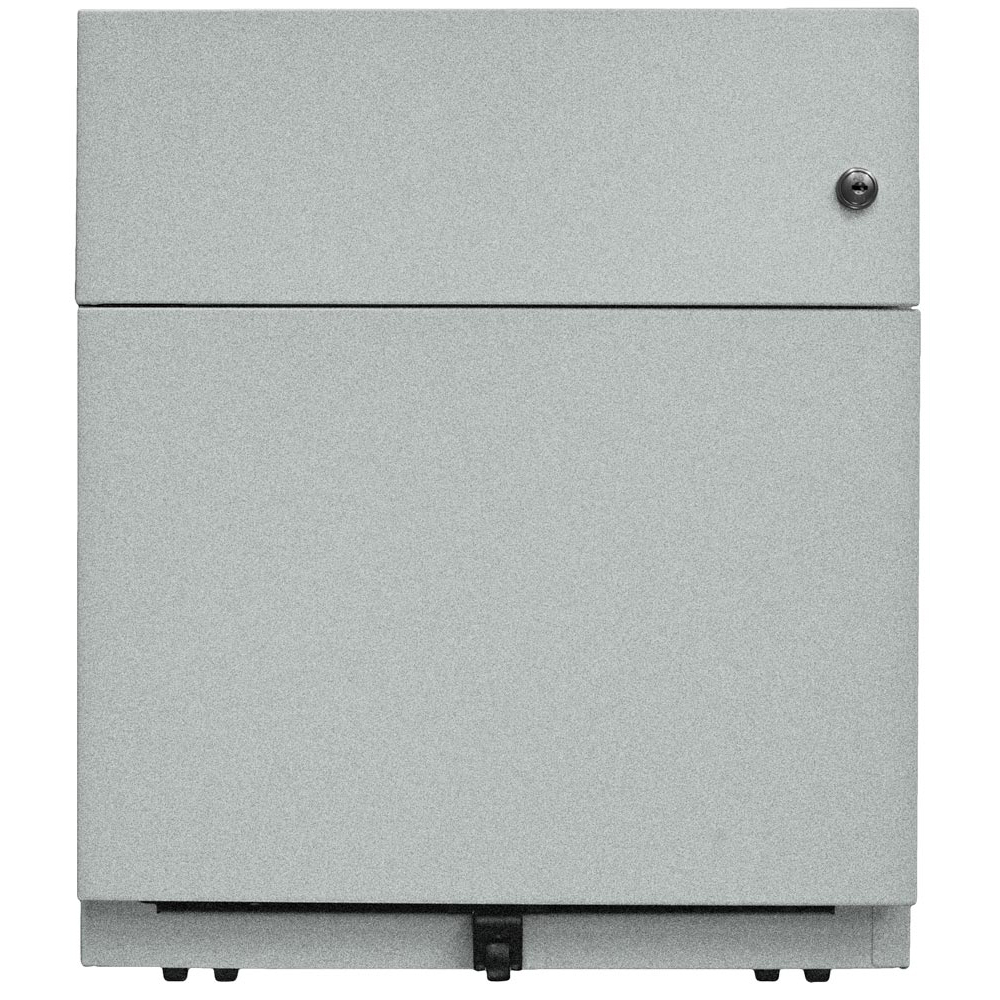 Rollcontainer, BxTxH 420x565x495 mm, 1 Schublade, 1 Hängeregistratur, seitliche Griffleisten, silber