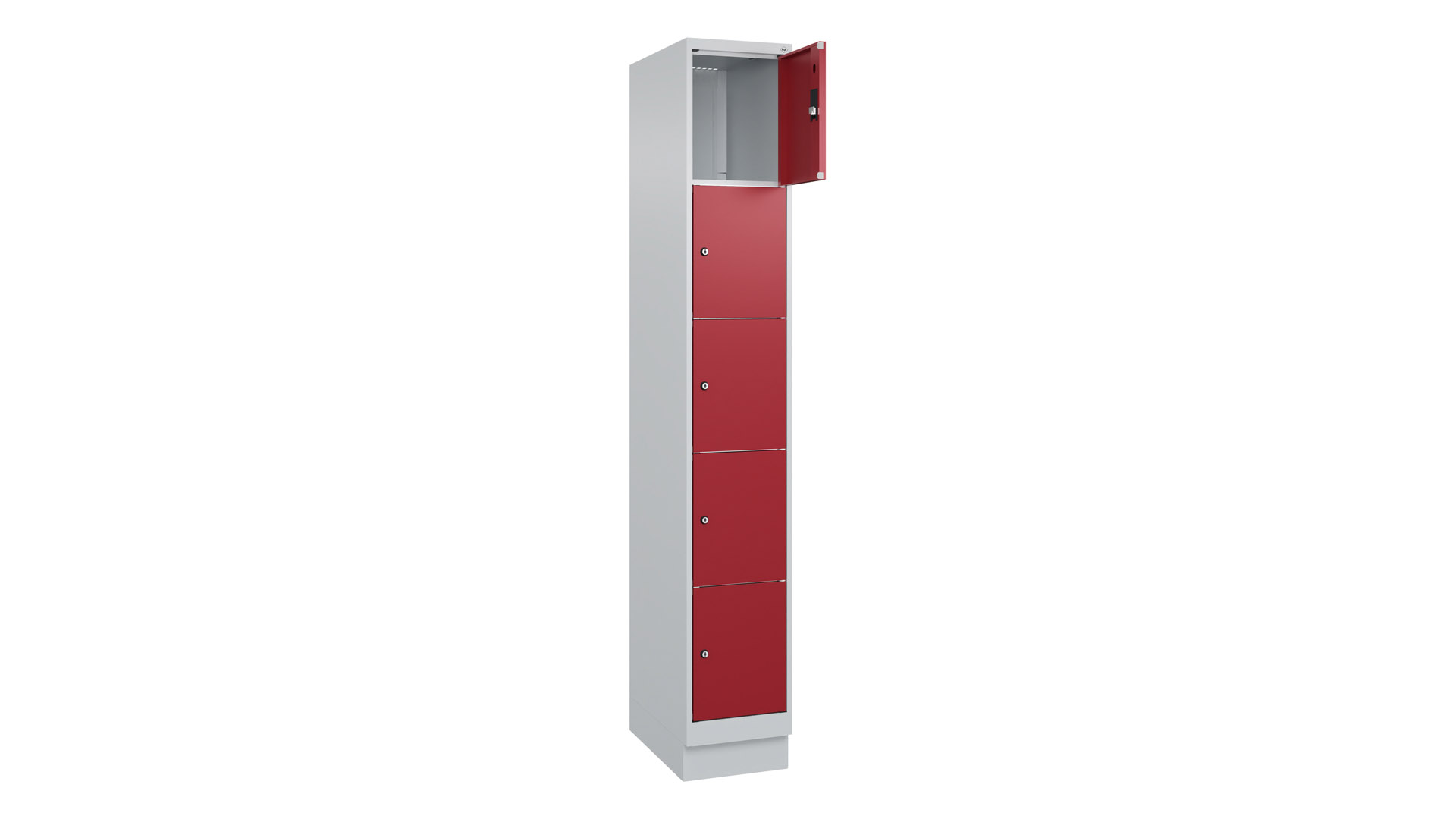 Fächerschrank, Breite 30 cm, Höhe 195 cm, Tiefe 50 cm, 5 Fächer