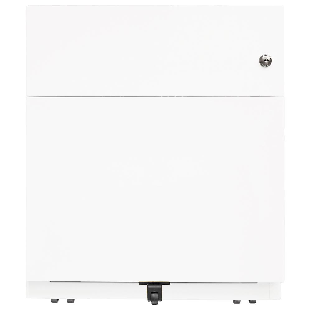 Rollcontainer, BxTxH 420x565x495 mm, 1 Schublade, 1 Hängeregistratur, seitliche Griffleisten, weiß