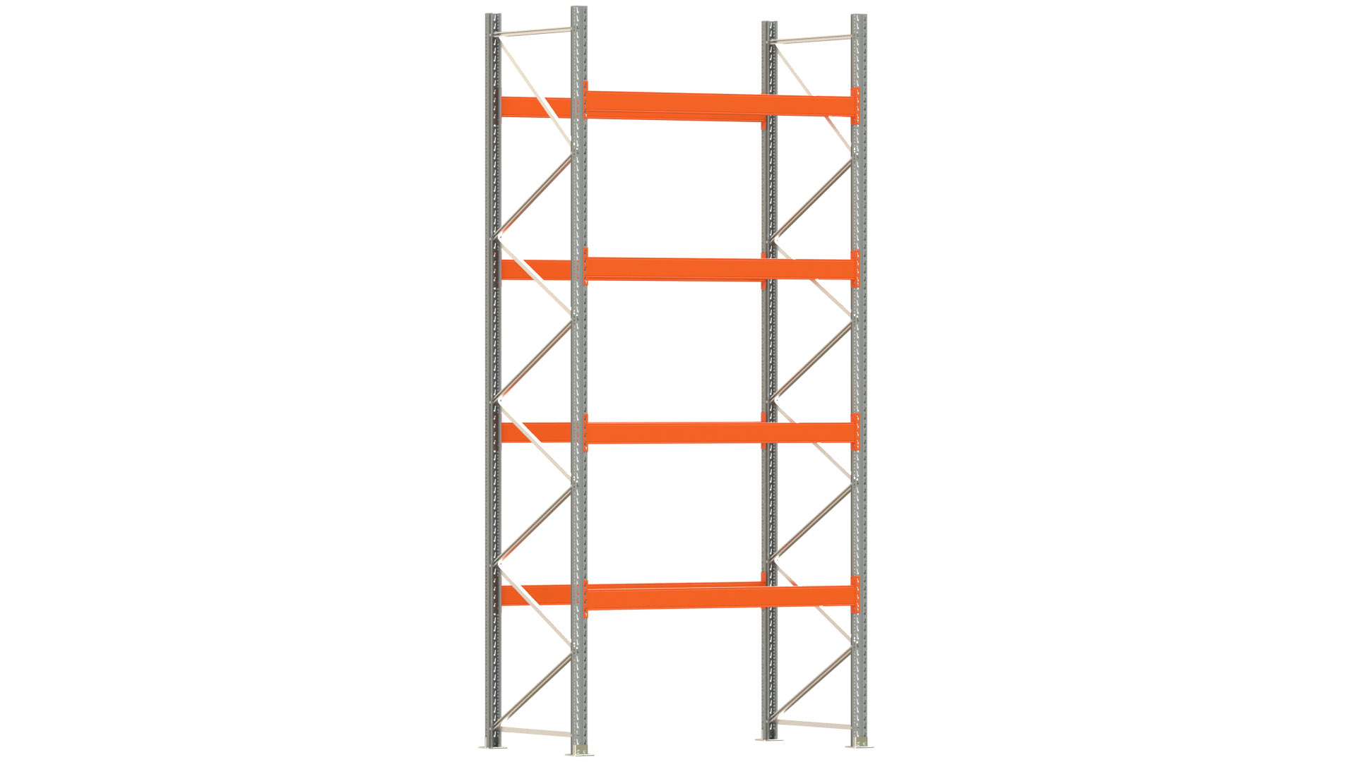 Palettenregal ARTUS - Breite 207 cm - Höhe 450 cm - Tiefe 110 cm - Fachlast 2250 kg - 10 Palettenstellplätze