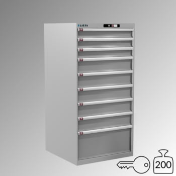 Lista Schubladenschrank - 13.106.020 - 1.450x717x725 mm (HxBxT) - 9 Schubladen - 200 kg - Key Lock - lichtgrau (RAL 7035)