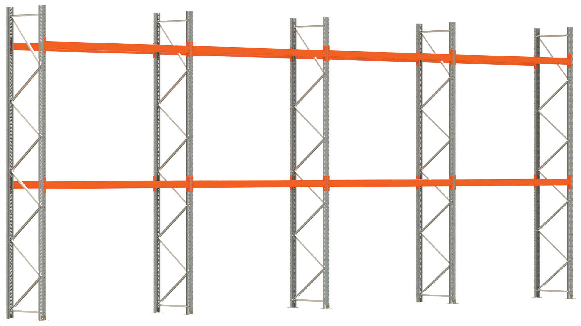 Palettenregal ARTUS - Breite 1122,5 cm - Höhe 450 cm - Tiefe 80 cm - Fachlast 2000 kg - 24 Palettenstellplätze