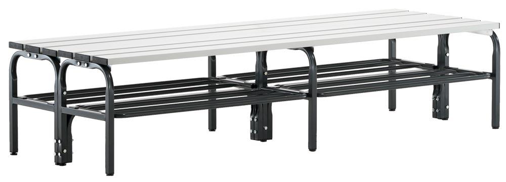 Garderobenbank, doppelseitig, Breite 200 cm, Höhe 45 cm, Tiefe 70 cm