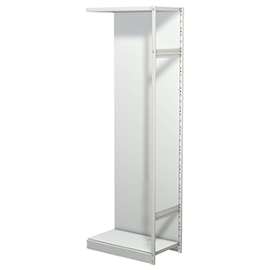 Aktenregal, Büroregal - Steckregal mit Rückwand, ohne Böden, Anbaufeld, BxTxH 750x400x2250 mm, lichtgrau