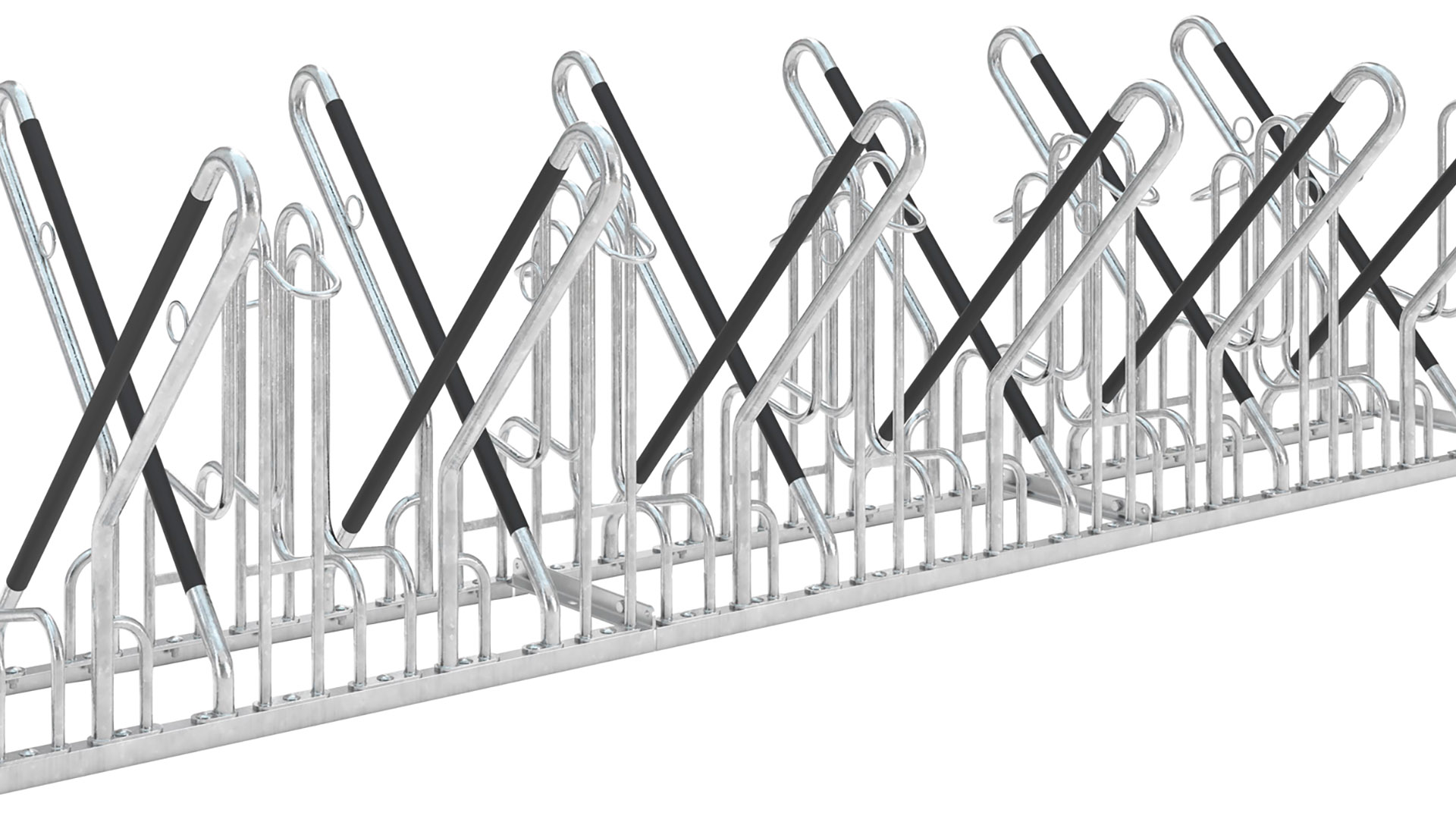 Fahrradbügel, Anlehnbügel - für 12 Fahrräder - Breite: 324 cm - verzinkt