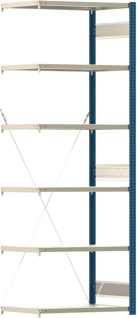 Fachbodenregal BERT - Breite: 87,5 cm - Tiefe: 60 cm - Höhe: 250 cm - 6 Böden - Anbauregal