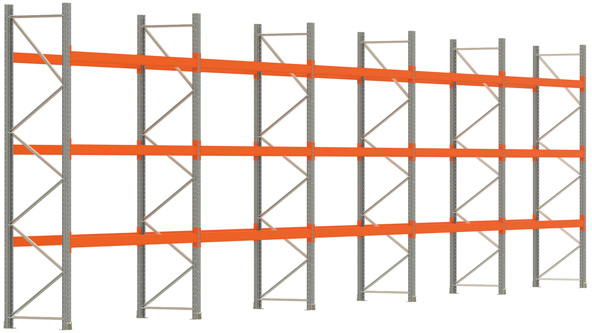 Palettenregal ARTUS - Breite 1401 cm - Höhe 350 cm - Tiefe 80 cm - Fachlast 2000 kg - 40 Palettenstellplätze