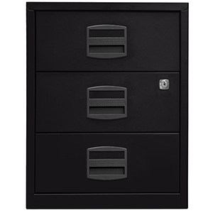 Rollcontainer, BxTxH 413x400x528 mm, 3 Schubladen, schwarz