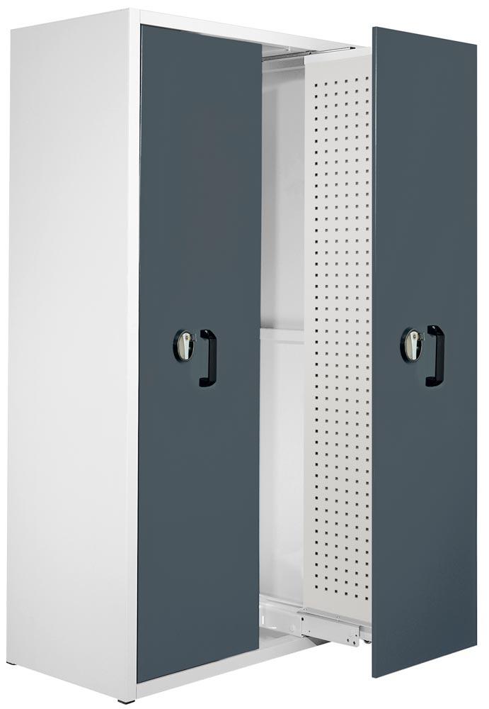 Auszugschrank, 2-farbig, BxTxH 1100x600x2000 mm