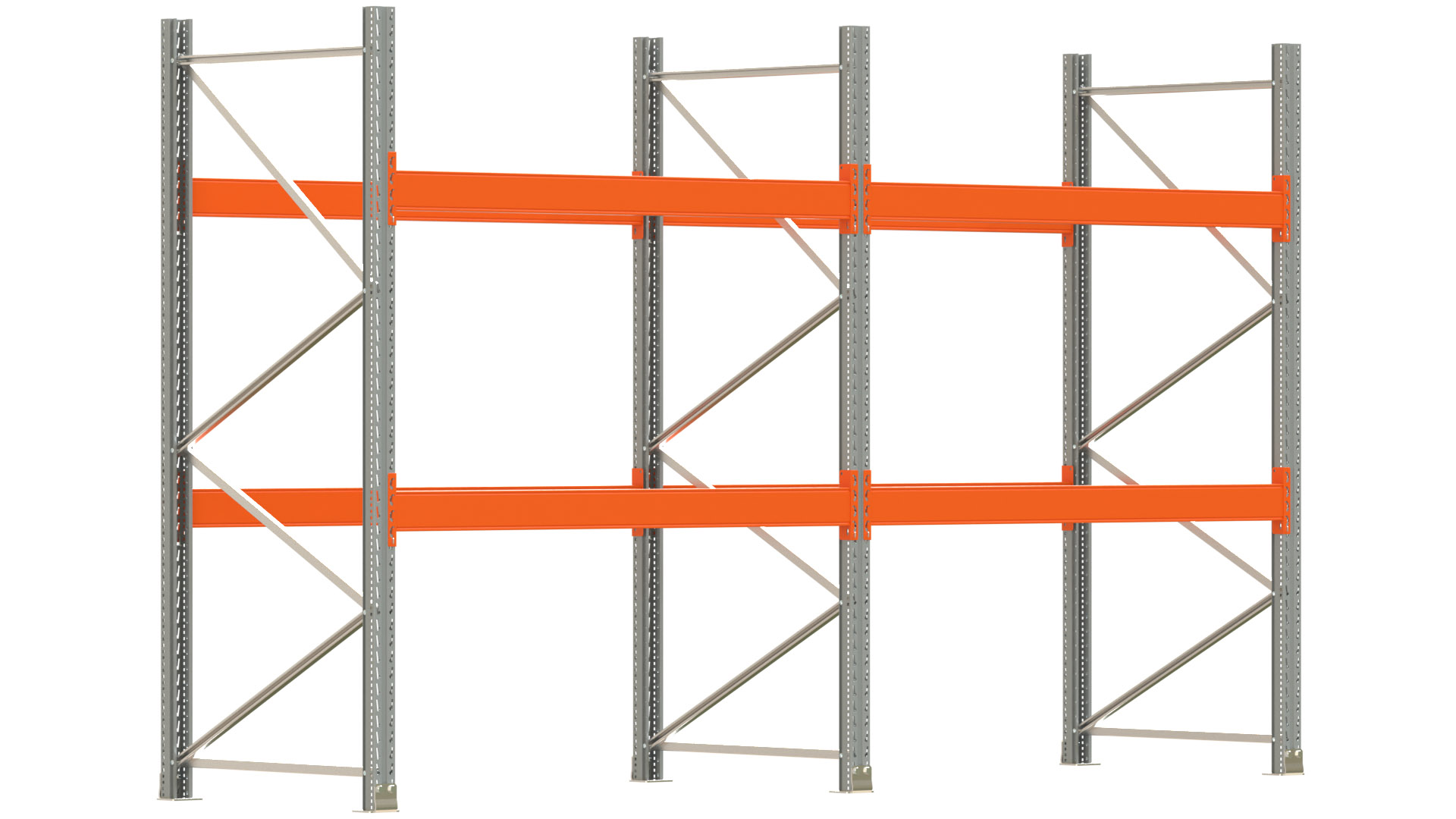 Palettenregal ARTUS - Breite 405,5 cm - Höhe 250 cm - Tiefe 110 cm - Fachlast 3000 kg - 12 Palettenstellplätze