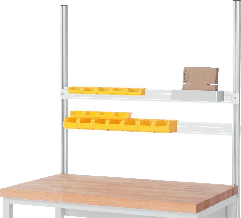 Halteschiene für Sichtlagerkästen und Energieleiste