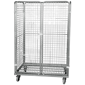 Stahl-Rollbox, 4-seitig (Doppeltür), Nutzhöhe 1605 mm, BxTxH 1200x800x1800 mm, verzinkt