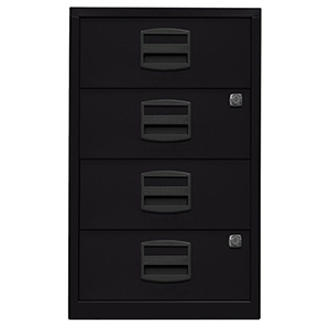 Bürocontainer, Standcontainer, BxTxH 413x400x672 mm, 4 Schubladen, schwarz