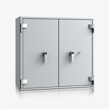 Dokumententresor, Geldschrank, Safe, VdS Klasse 1, 60 Minuten feuerfest, Türen 2-flügelig, 1 Fachboden, 901 x 975 x 459 mm (HxBxT), lichtgrau