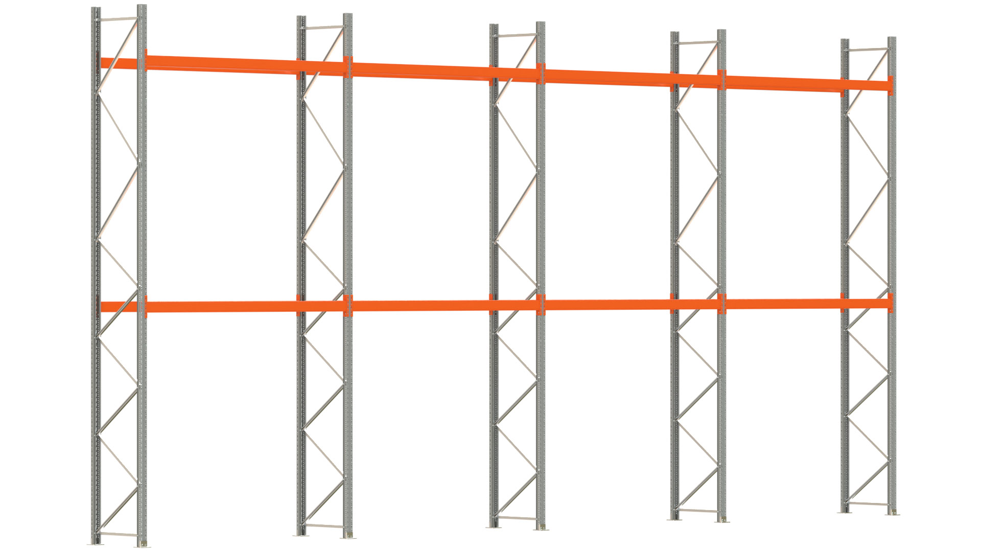 Palettenregal ARTUS - Breite 1122,5 cm - Höhe 550 cm - Tiefe 80 cm - Fachlast 2000 kg - 24 Palettenstellplätze