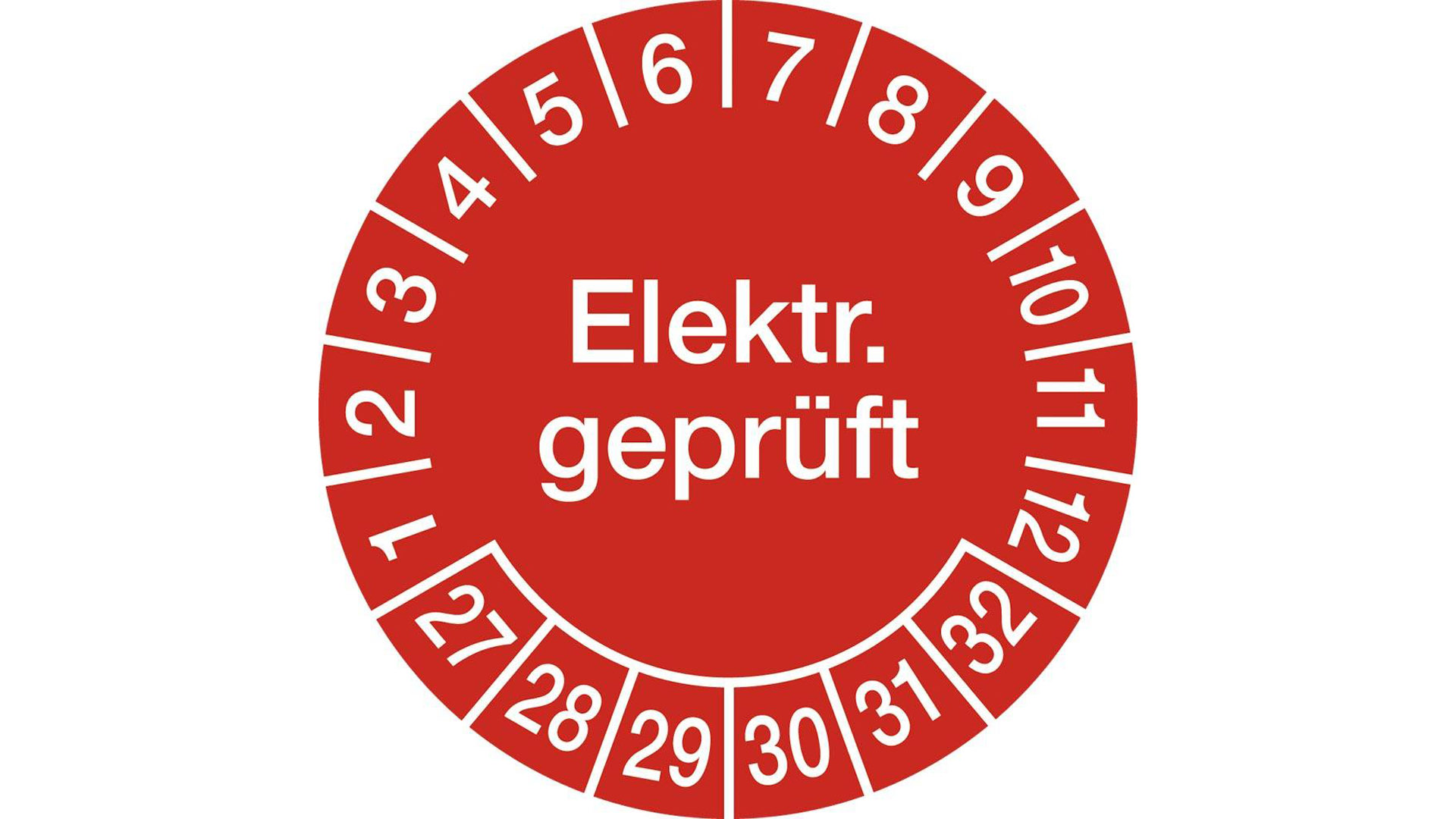Prüfplakette: Elektr. Geprüft 2027