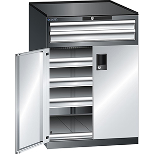Schubladenschrank m. Flügeltüren