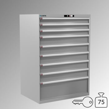 Lista Schubladenschrank - 78.297.020 - 1.450x1.023x725 mm (HxBxT) - 9 Schubladen - 75 kg - Key Lock - lichtgrau (RAL 7035)