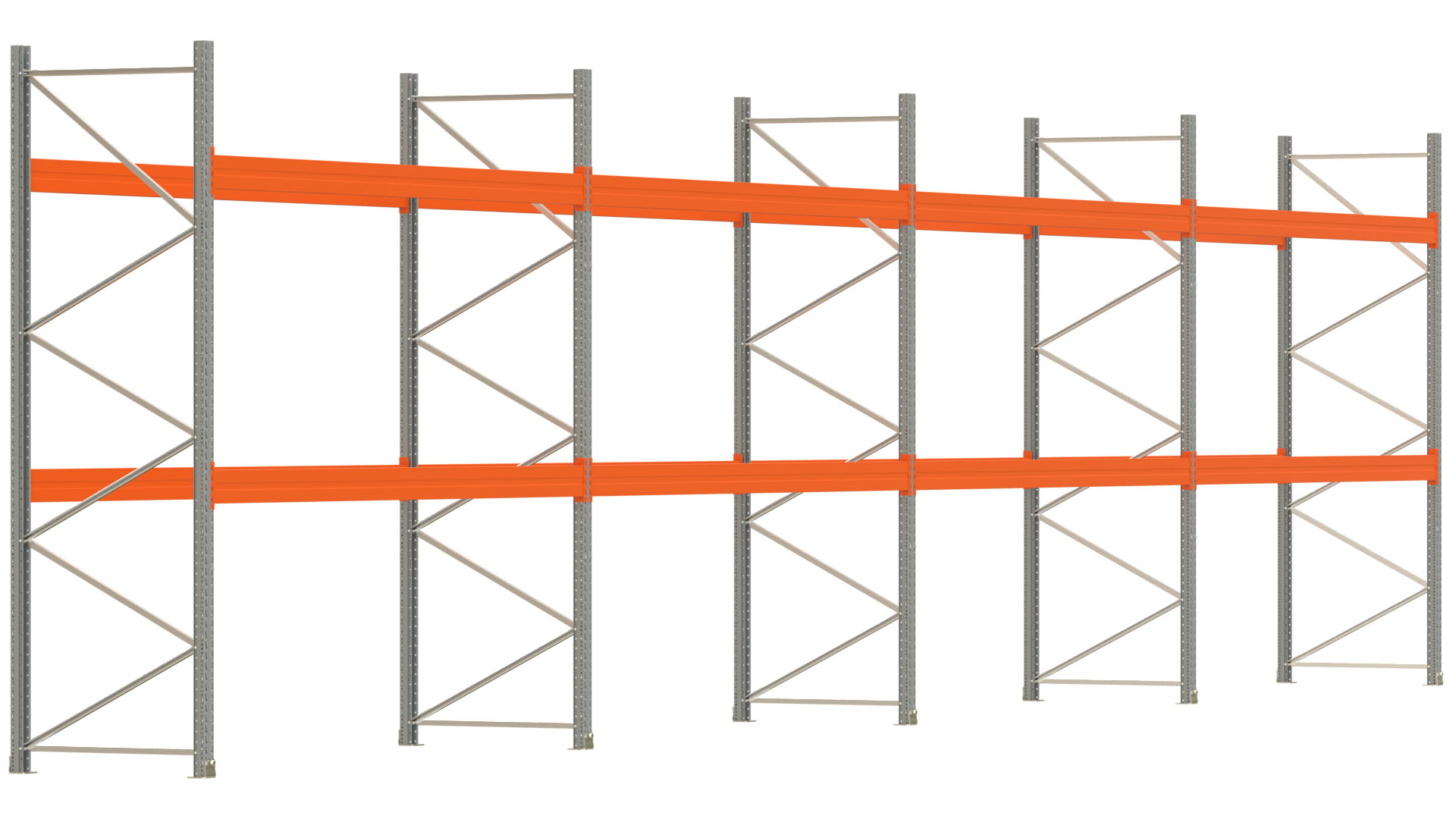Palettenregal ARTUS - Breite 1482,5 cm - Höhe 350 cm - Tiefe 110 cm - Fachlast 3700 kg - 48 Palettenstellplätze