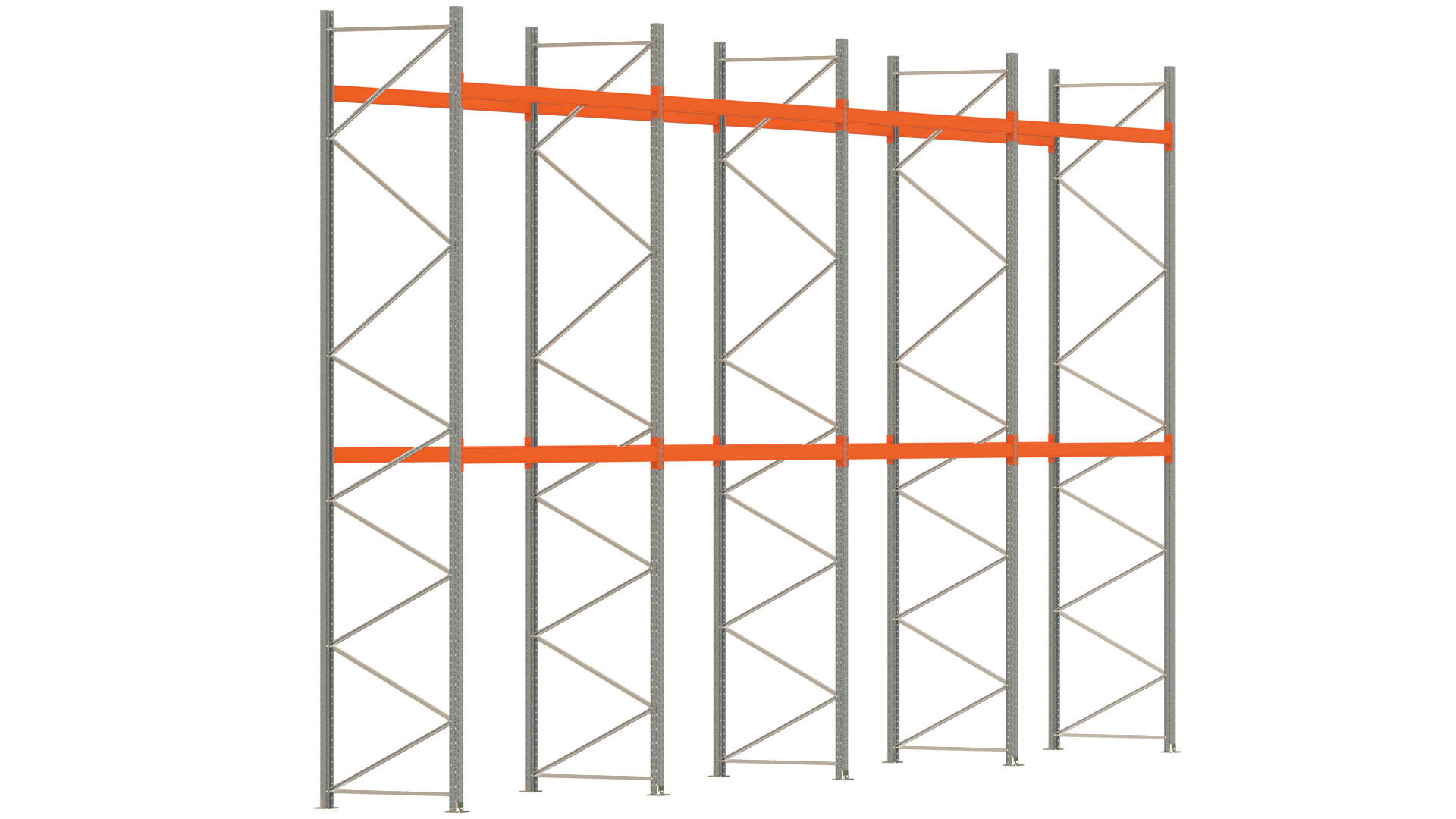 Palettenregal ARTUS - Breite 1122,5 cm - Höhe 550 cm - Tiefe 110 cm - Fachlast 2000 kg - 36 Palettenstellplätze