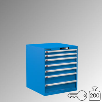 Lista Schubladenschrank - 14.503.010 - 850x717x725 mm (HxBxT) - 7 Schubladen - 200 kg - Key Lock - lichtblau (RAL 5012)
