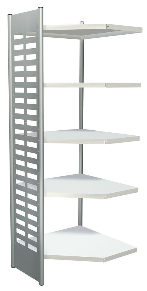 Büroregal, Eckfeld, BxTxH 400x400x2200 mm