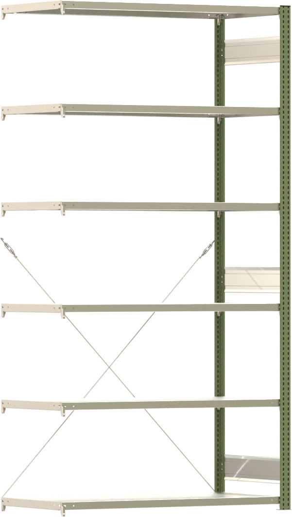 Fachbodenregal BERT - Breite: 128,5 cm - Tiefe: 60 cm - Höhe: 250 cm - 6 Böden - Anbauregal