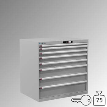 Lista Schubladenschrank - 78.293.020 - 1.000x1.023x725 mm (HxBxT) - 8 Schubladen - 75 kg - Key Lock - lichtgrau (RAL 7035)