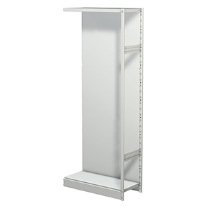 Aktenregal, Büroregal - Steckregal mit Rückwand, ohne Böden, Anbaufeld, BxTxH 750x300x1900 mm, lichtgrau