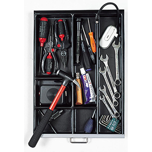 Einteilungsmaterial für Büro-Schubladenschränke, Schreibwareneinsatz für DIN A3, 51 mm hoch