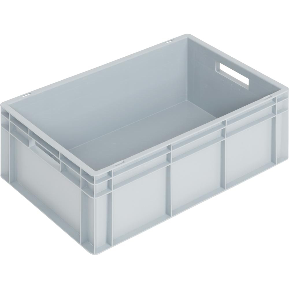 Euronormbehälter, BxTxH 600x400x220 mm,Systemverbundboden, Farbe grau