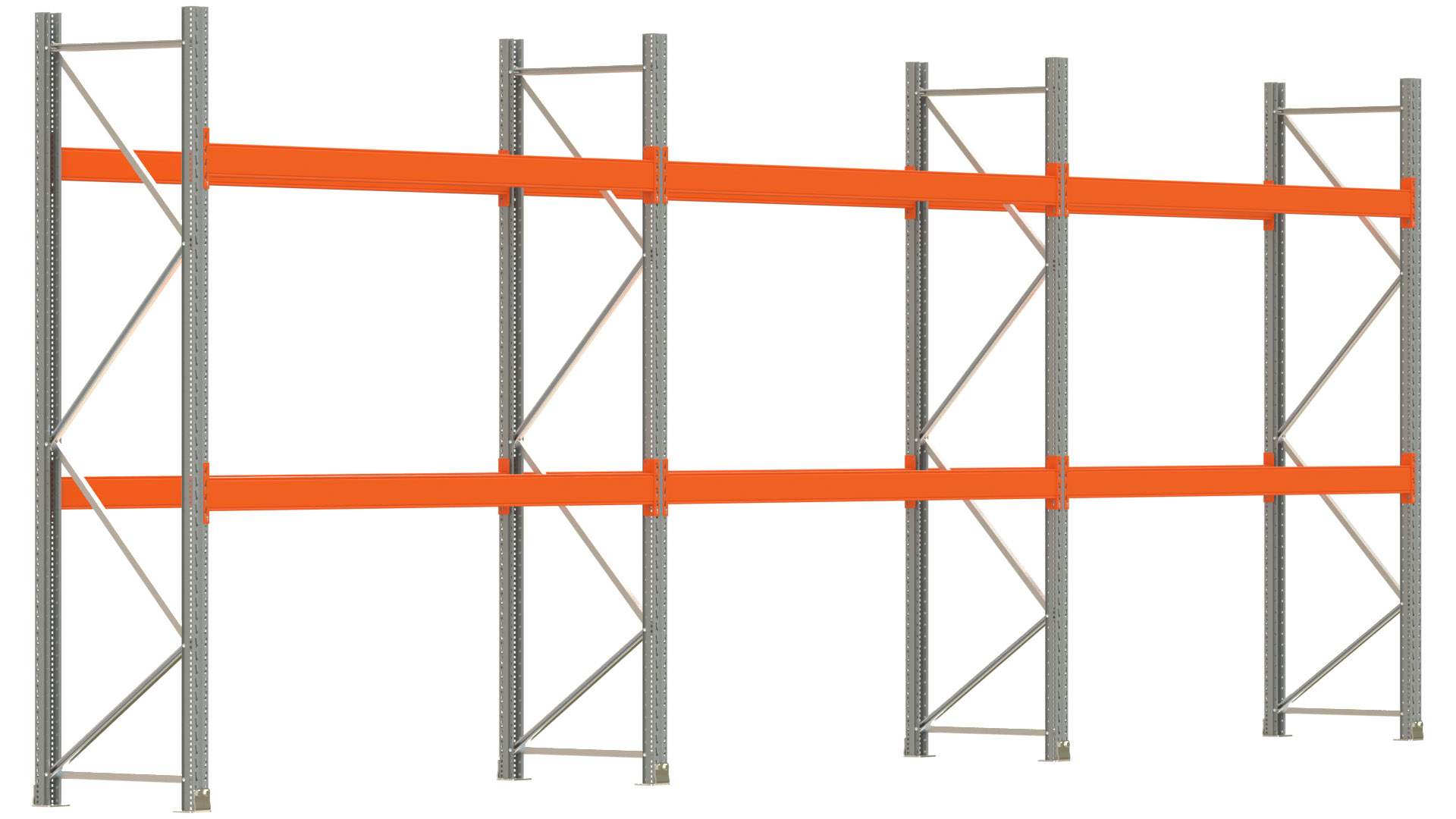 Palettenregal ARTUS - Breite 844 cm - Höhe 300 cm - Tiefe 80 cm - Fachlast 3000 kg - 18 Palettenstellplätze