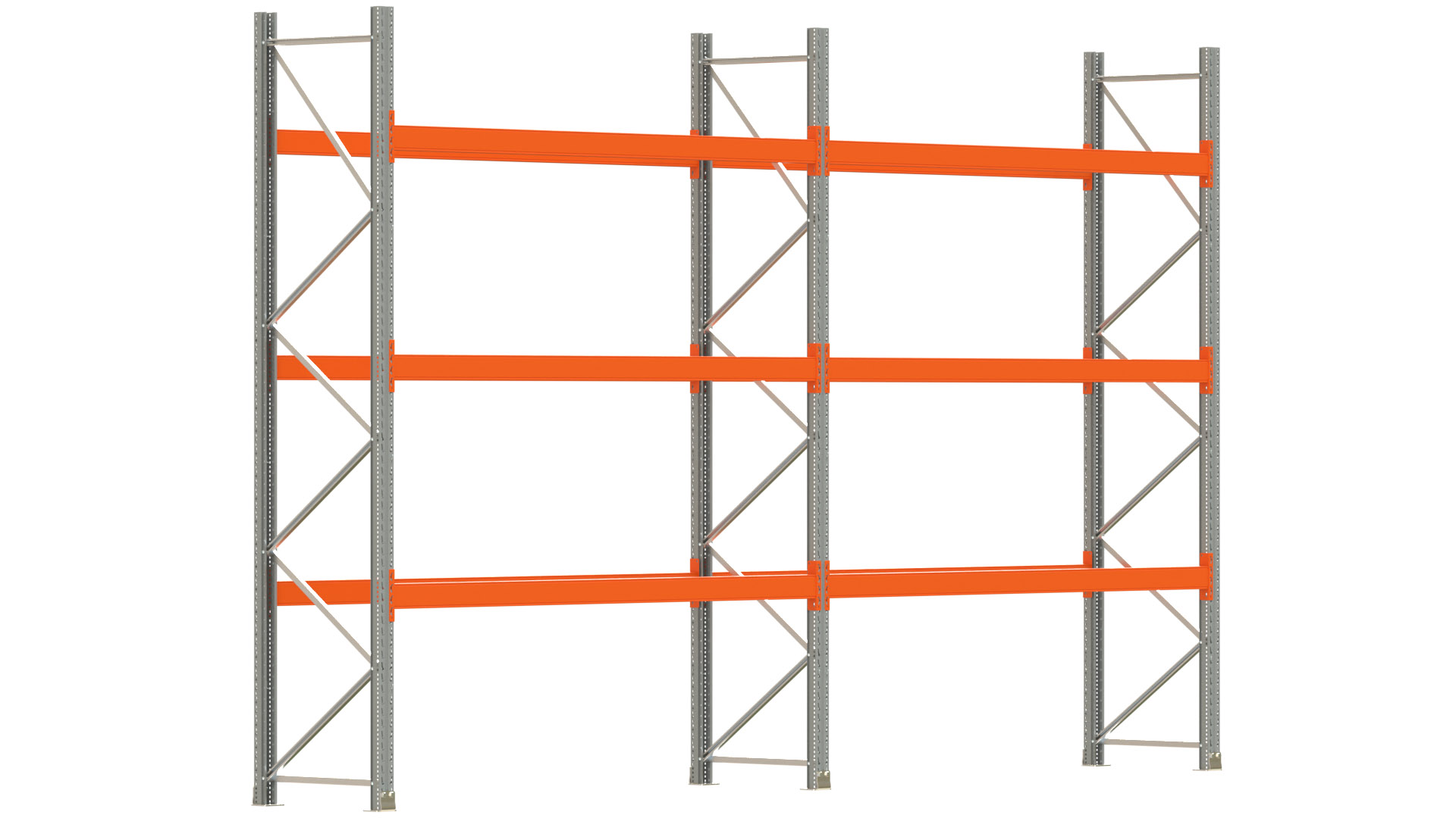 Palettenregal ARTUS - Breite 565,5 cm - Höhe 350 cm - Tiefe 80 cm - Fachlast 2000 kg - 16 Palettenstellplätze