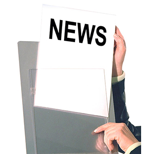 Infoschild für Prospektständer, DIN A4, Acryl, selbstklebend