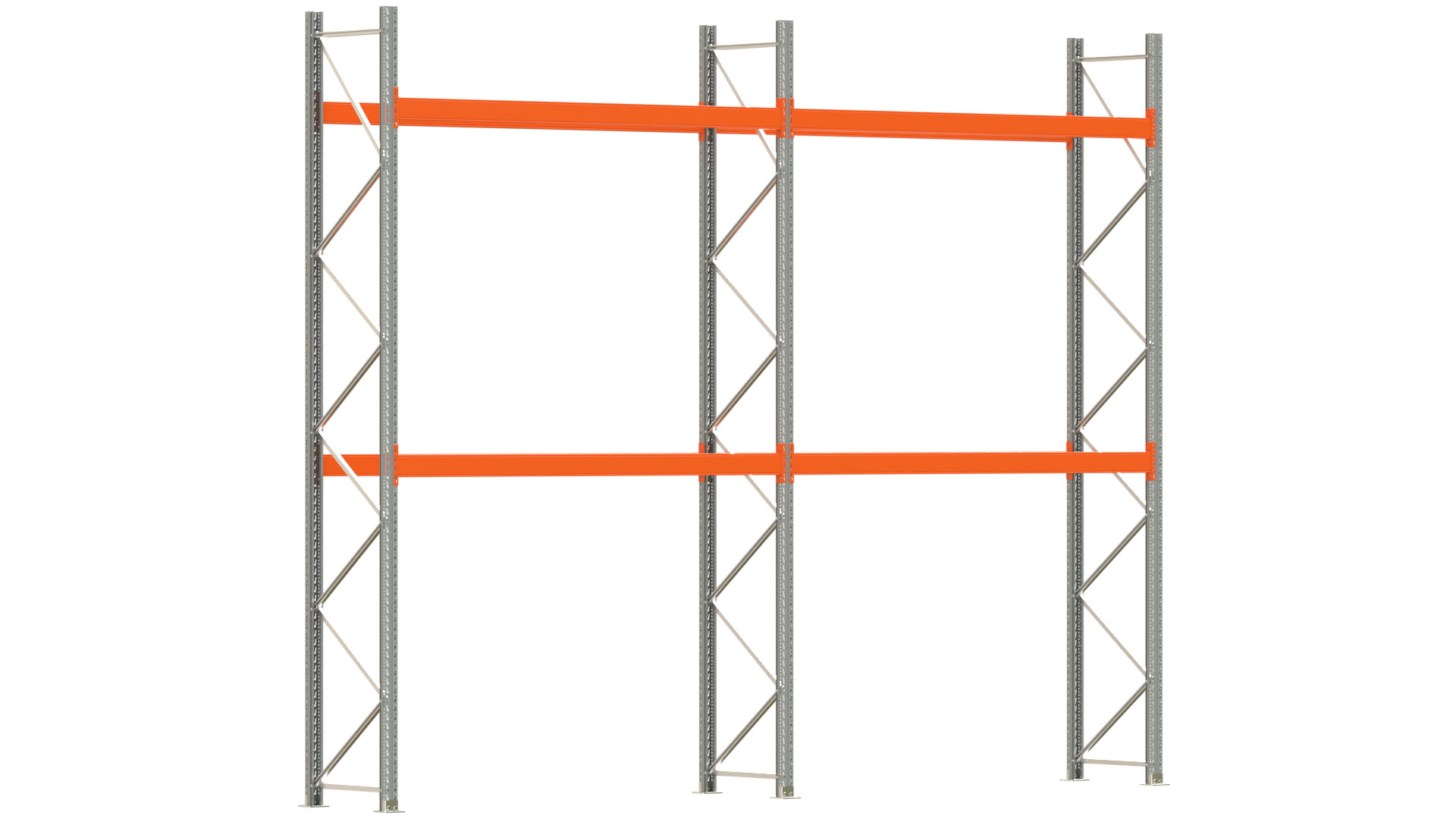 Palettenregal ARTUS - Breite 565,5 cm - Höhe 450 cm - Tiefe 80 cm - Fachlast 3000 kg - 12 Palettenstellplätze