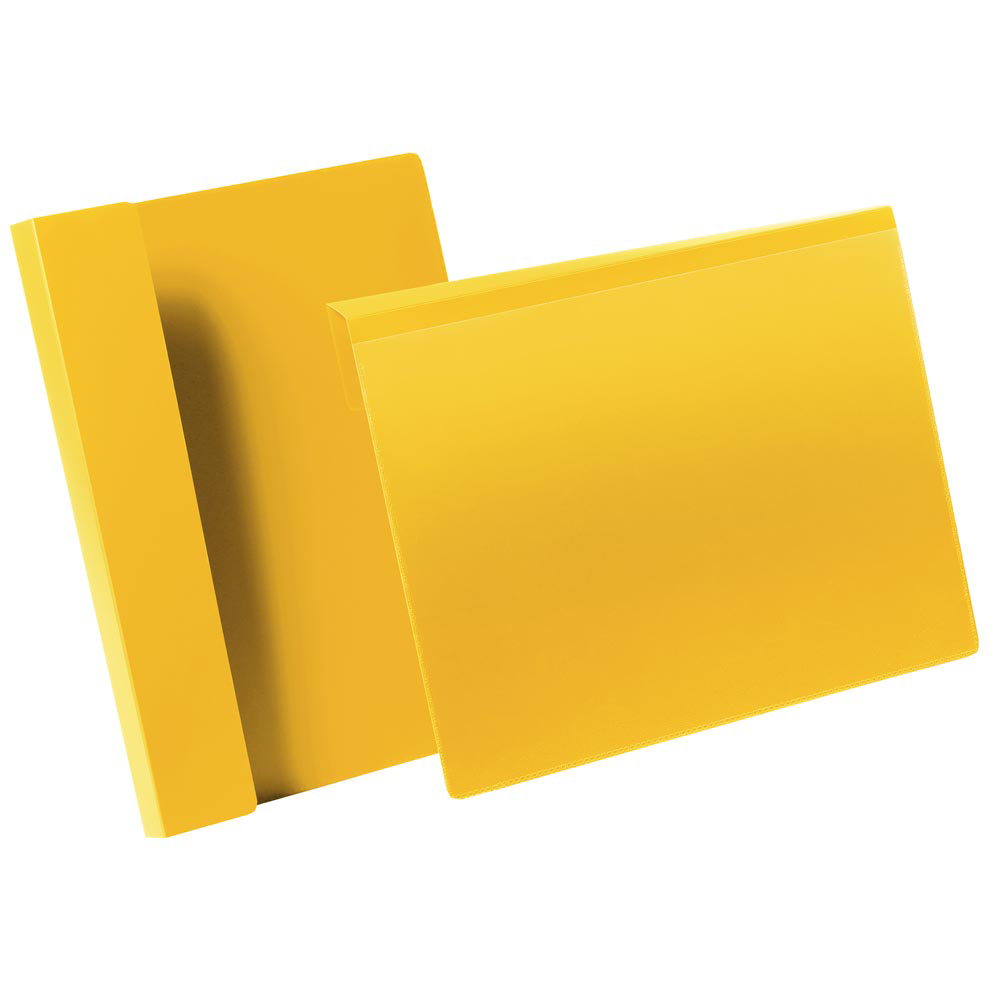 Kennzeichnungstasche mit Falz, A4 quer,  BxH 297x210 mm, gelb, 50 Stück