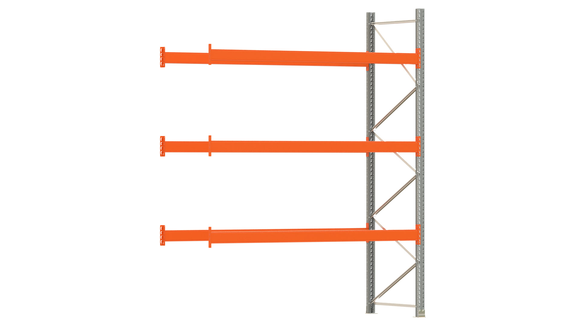 Palettenregal ARTUS - Anbaufeld - Breite 278,5 cm - Höhe 350 cm - Tiefe 110 cm - 3 Träger Ebenen