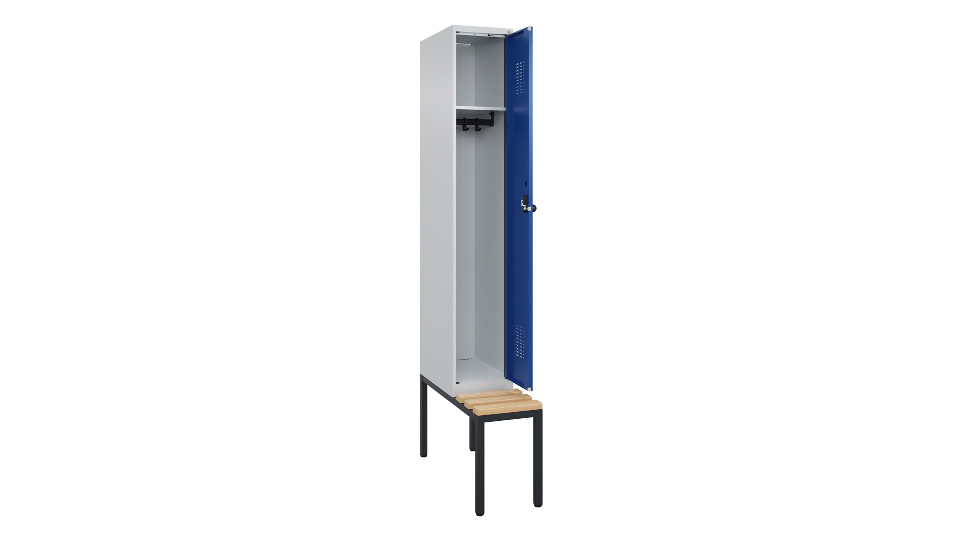 Spind - Garderobenschrank, Breite 30 cm, Höhe 212 cm, Tiefe 50 cm, 1 Abteile
