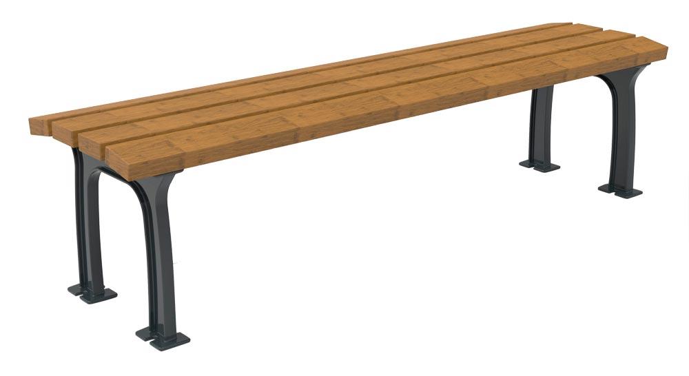 Parkbank ohne Rückenlehne - Breite 177 cm - Farbe: bambus hell