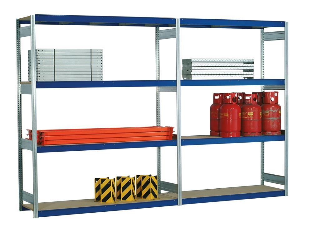 Weitspannregal EMMA - Breite: 175 cm - Tiefe: 50 cm - Höhe: 300 cm - 4 Böden - Grundfeld