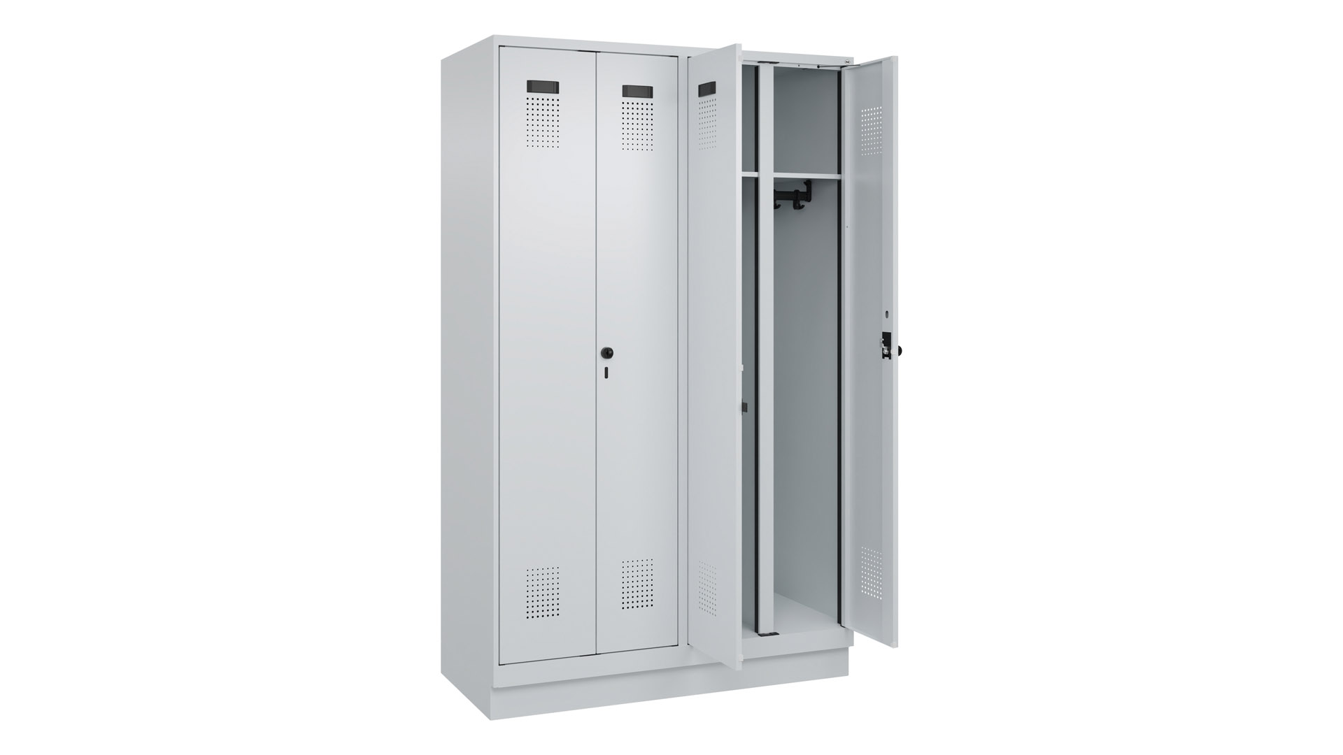 Doppelspind - schwarz weiß Trennung,  Breite 120 cm,  Höhe 195 cm,  Tiefe 50 cm,  4 Abteile