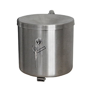 Wandaschenbecher, Aschenbecher, Wandascher, abschließbar, Vol. 2,4 Liter, Durchm.xH 150x145 mm, Edelstahl