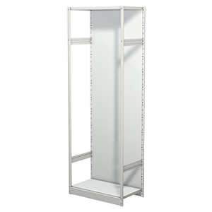 Aktenregal, Büroregal - Steckregal mit Rückwand, ohne Böden, Grundfeld, BxTxH 750x400x2250 mm, lichtgrau