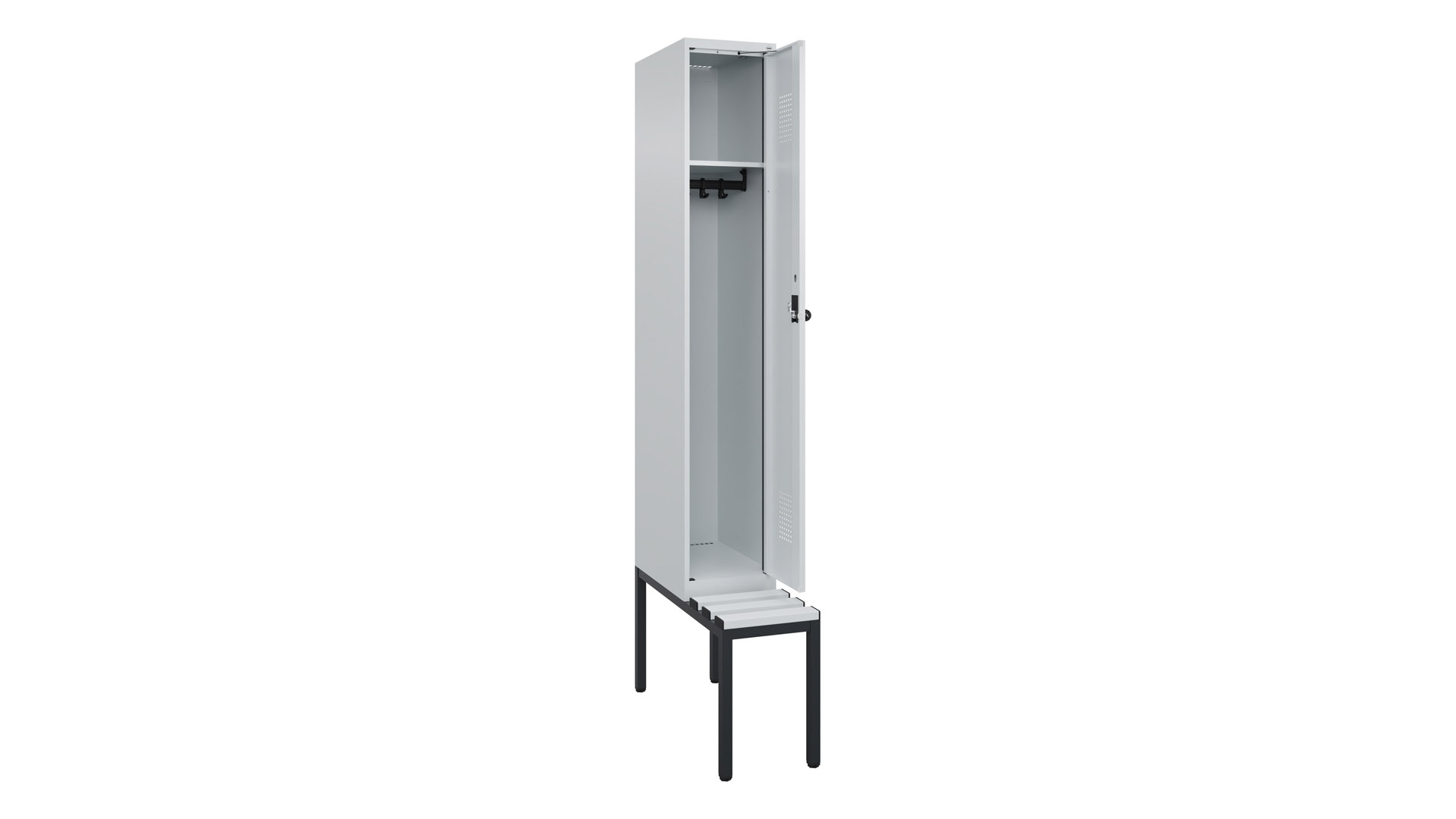 Spind - Garderobenschrank, Breite 30 cm, Höhe 212 cm, Tiefe 50 cm, 1 Abteile
