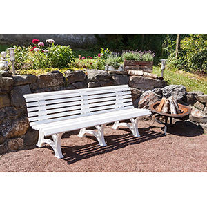 Parkbank aus Kunststoff - Breite: 200 cm - Farbe: weiss