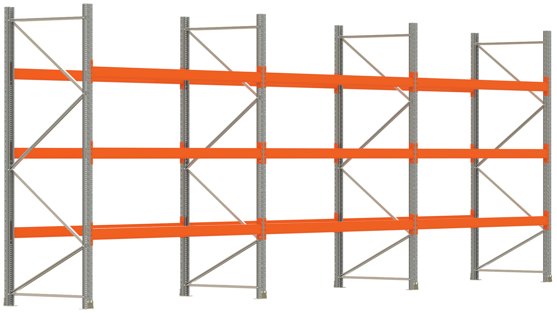 Palettenregal ARTUS - Breite 844 cm - Höhe 300 cm - Tiefe 110 cm - Fachlast 2000 kg - 36 Palettenstellplätze