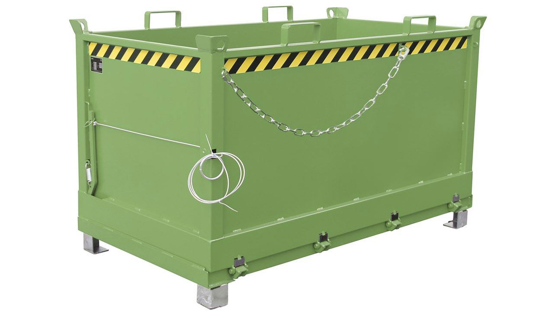 Klappbodenbehälter - 1.500 l Volumen - 1.500 kg - kranbar - resedagrün