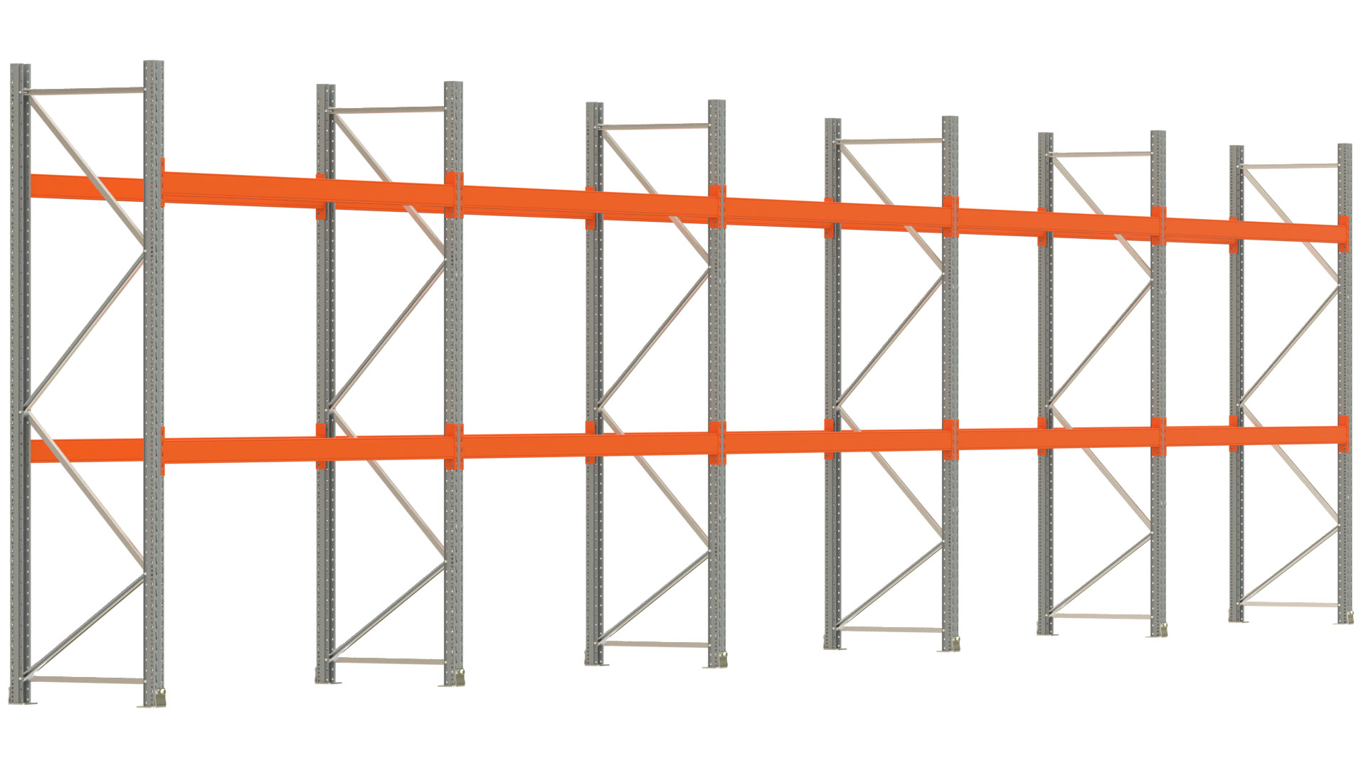 Palettenregal ARTUS - Breite 1401 cm - Höhe 300 cm - Tiefe 80 cm - Fachlast 2000 kg - 30 Palettenstellplätze