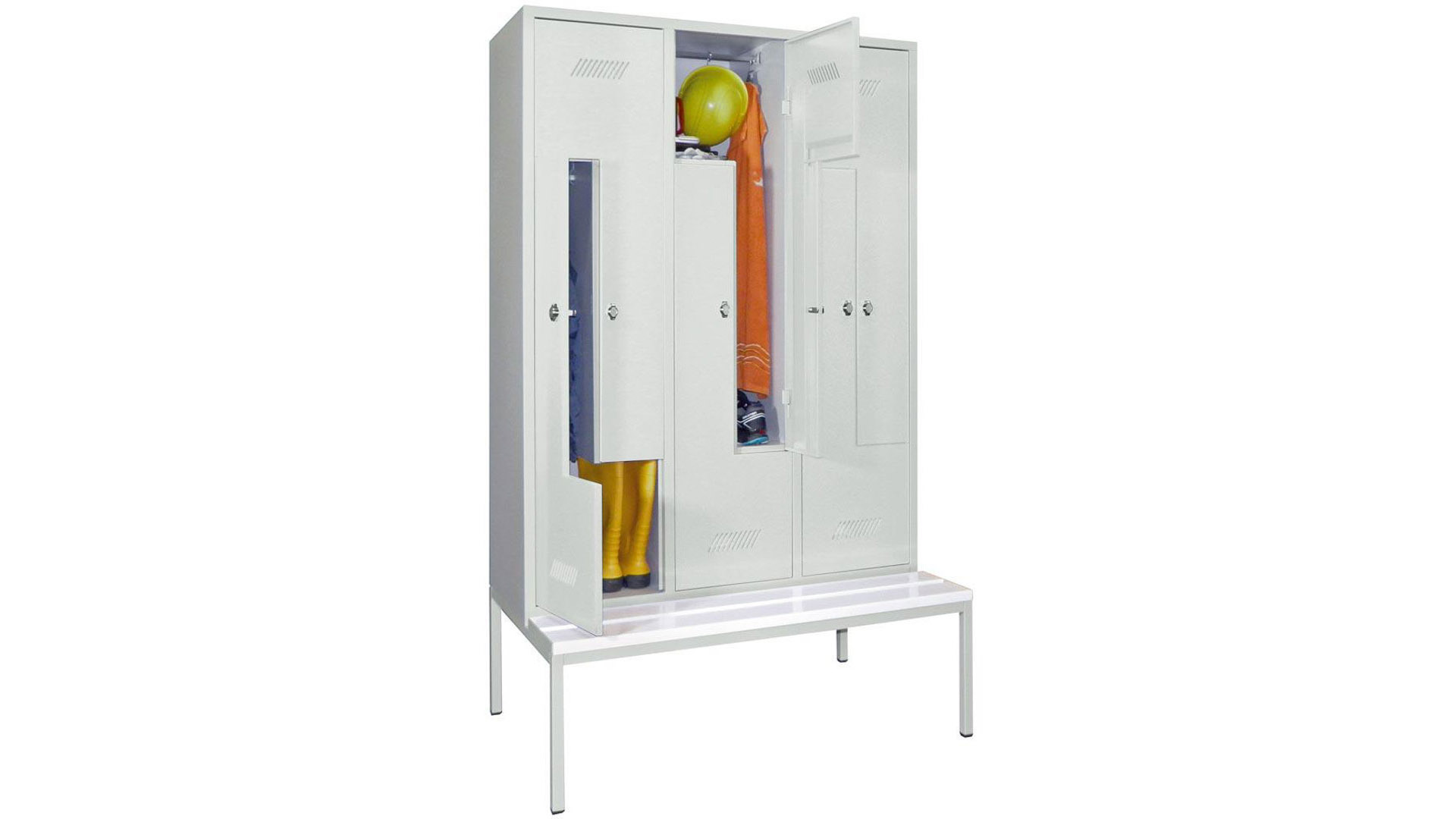 Z-Spind, Breite 100 cm, Höhe 210 cm, Tiefe 80 cm, 6 Abteile