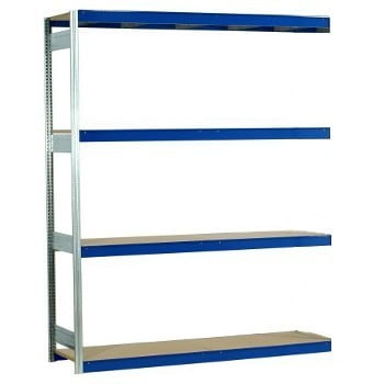 Weitspannregal EMMA - Breite: 257 cm - Tiefe: 80 cm - Höhe: 250 cm - 4 Böden - Anbaufeld